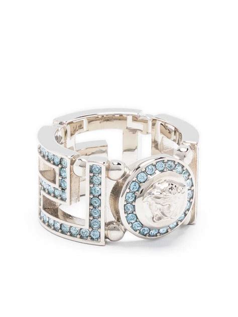 versace ring crystal greca|Versace Greca Crystal Ring .